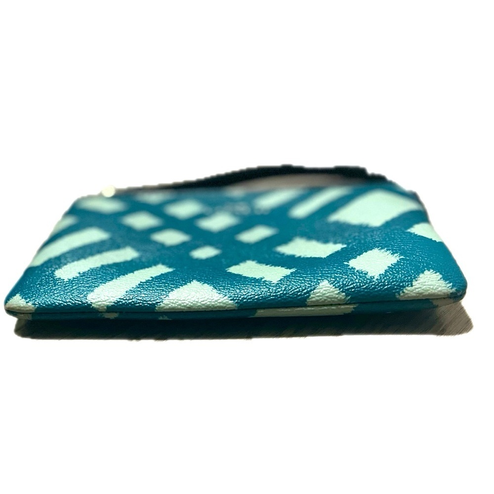 Coach Wild Plaid Print F23715Corner Zip Wristlet, Silver/Blue Multi - Picture 4 of 9